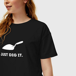 Футболка оверсайз женская Just dig it, цвет: черный — фото 2