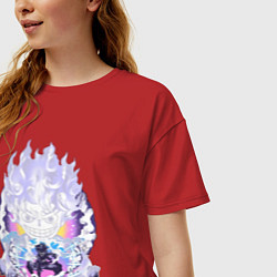 Футболка оверсайз женская Ван-Пис Луффи йонко, цвет: красный — фото 2