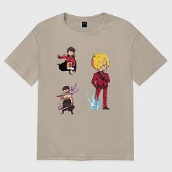 Футболка оверсайз женская Ван-Пис Санджи Зоро, цвет: миндальный