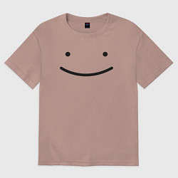 Футболка оверсайз женская Dream smp minecraft, Happy face, цвет: пыльно-розовый
