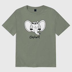 Футболка оверсайз женская Слоник милаш, цвет: авокадо