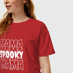 Футболка оверсайз женская Spooky mom, цвет: красный — фото 2