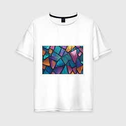 Футболка оверсайз женская Яркое стекло, цвет: белый