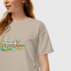 Футболка оверсайз женская The eternal life of goldman logo, цвет: миндальный — фото 2