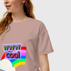 Футболка оверсайз женская Rainbow Vibes, цвет: пыльно-розовый — фото 2