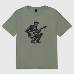 Футболка оверсайз женская Мёртвая рок звезда, цвет: авокадо