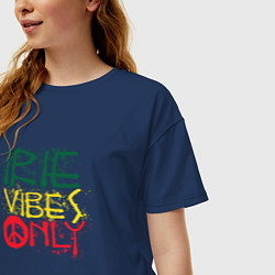 Футболка оверсайз женская Irie vibes only, цвет: тёмно-синий — фото 2