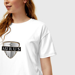 Футболка оверсайз женская AURUS logo auto, цвет: белый — фото 2