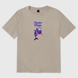 Женская футболка оверсайз Hipster whale