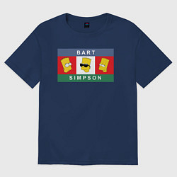 Футболка оверсайз женская Bart Simpson дикая голова, цвет: тёмно-синий