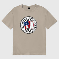 Футболка оверсайз женская Made in the USA, цвет: миндальный