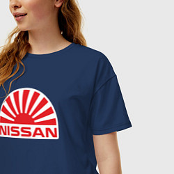 Футболка оверсайз женская Nissan car, цвет: тёмно-синий — фото 2