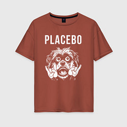 Футболка оверсайз женская Placebo rock dog, цвет: кирпичный