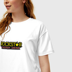 Футболка оверсайз женская Rockstar energy logo, цвет: белый — фото 2