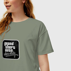 Футболка оверсайз женская GTA logo black, цвет: авокадо — фото 2