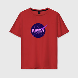 Футболка оверсайз женская NASA logo, цвет: красный