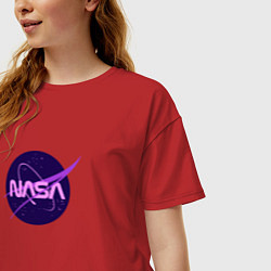 Футболка оверсайз женская NASA logo, цвет: красный — фото 2