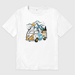 Футболка оверсайз женская Volkswagen camper, цвет: белый
