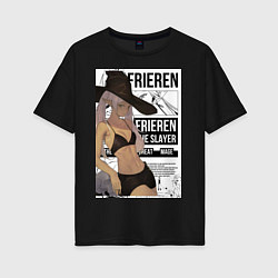 Футболка оверсайз женская Frieren She Slayer, цвет: черный