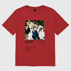 Футболка оверсайз женская GOT7 группа основание, цвет: красный