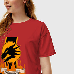 Футболка оверсайз женская Salamanders Warhammer 40k, цвет: красный — фото 2
