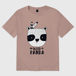 Футболка оверсайз женская Wild panda, цвет: пыльно-розовый