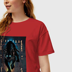 Футболка оверсайз женская Fenrir black vinyl, цвет: красный — фото 2