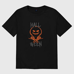 Футболка оверсайз женская Halloween cool boy, цвет: черный