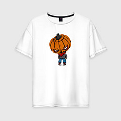Футболка оверсайз женская Sigma boy is Halloween, цвет: белый