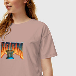 Футболка оверсайз женская Doom 2, цвет: пыльно-розовый — фото 2