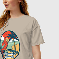 Футболка оверсайз женская Райский пляж, цвет: миндальный — фото 2