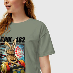 Футболка оверсайз женская Blink 182 band, цвет: авокадо — фото 2