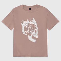 Футболка оверсайз женская The offsring skull, цвет: пыльно-розовый