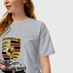Футболка оверсайз женская Porsche GT 3 RS motorsport, цвет: меланж — фото 2