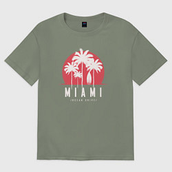 Футболка оверсайз женская Miami ocean drive, цвет: авокадо