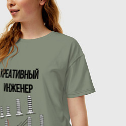 Футболка оверсайз женская Креативный инженер, цвет: авокадо — фото 2