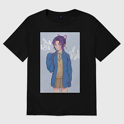 Футболка оверсайз женская Клинок рассекающий демонов Синобу Котё, цвет: черный