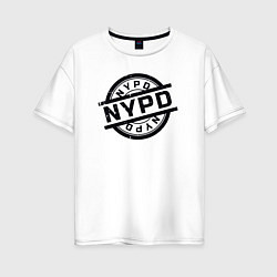 Футболка оверсайз женская New York police, цвет: белый