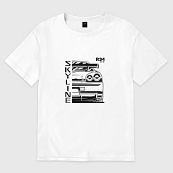 Футболка оверсайз женская Nissan Skyline GT-R, цвет: белый