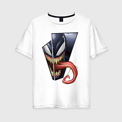 Женская футболка оверсайз Venom with tongue sticking out