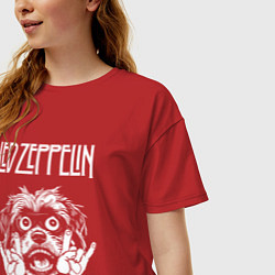Футболка оверсайз женская Led Zeppelin rock dog, цвет: красный — фото 2
