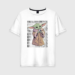 Футболка оверсайз женская Мандалорец - Беби Йода, цвет: белый