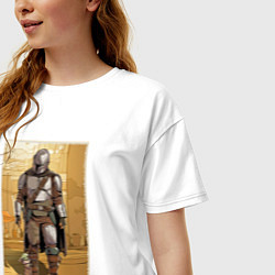 Футболка оверсайз женская Мандалорец - Дин Джарин, цвет: белый — фото 2