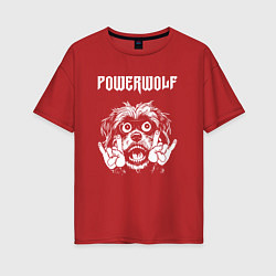Футболка оверсайз женская Powerwolf rock dog, цвет: красный