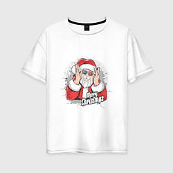 Футболка оверсайз женская Cool Santa, цвет: белый