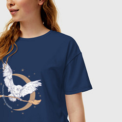 Футболка оверсайз женская Сова Гарри Поттера, цвет: тёмно-синий — фото 2