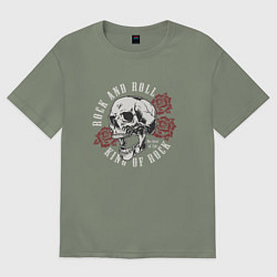 Футболка оверсайз женская Король рок н ролла, цвет: авокадо