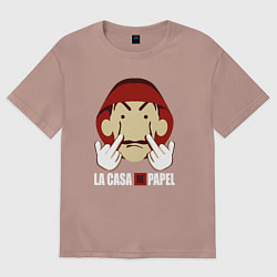 Футболка оверсайз женская Fuck you bella ciao, цвет: пыльно-розовый