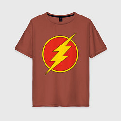 Футболка оверсайз женская Flash logo, цвет: кирпичный