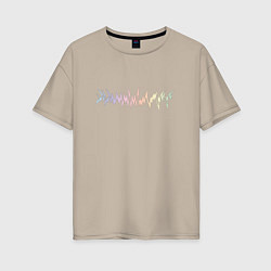 Футболка оверсайз женская Music art design, цвет: миндальный